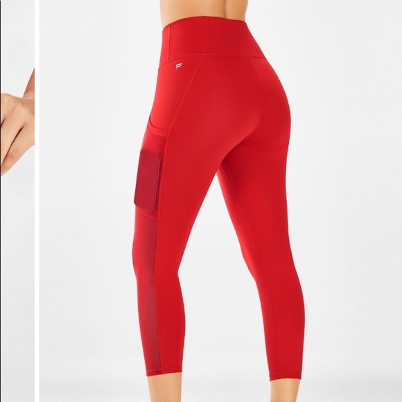 Fabletics Pants - Fabletics On-the-Go High Waisted Capri red size XS
